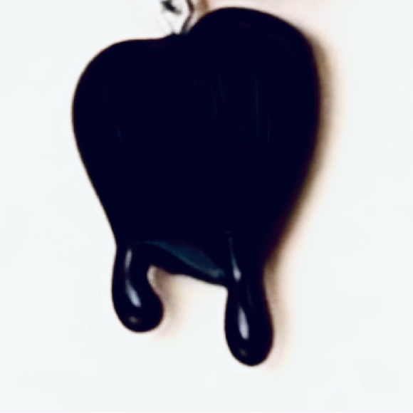 Dark Heart Black Blood Slime Liquid Dripping Droplet Goth Vamp Werewolf Necklace - Picture 9 of 11